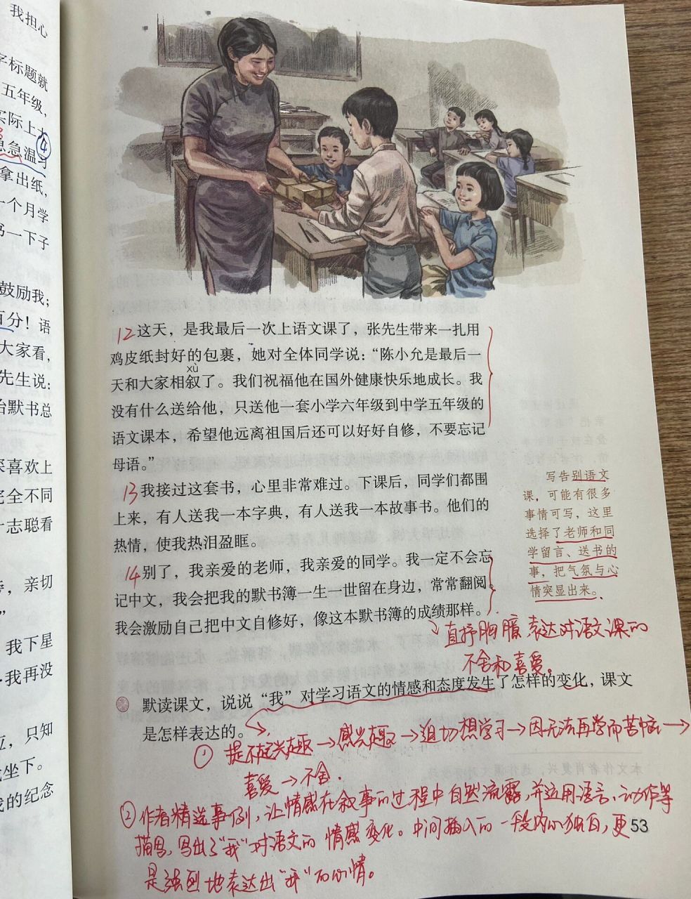 六下第三单元习作例文笔记 六下第三单元习作例文《别了,语文课》笔记