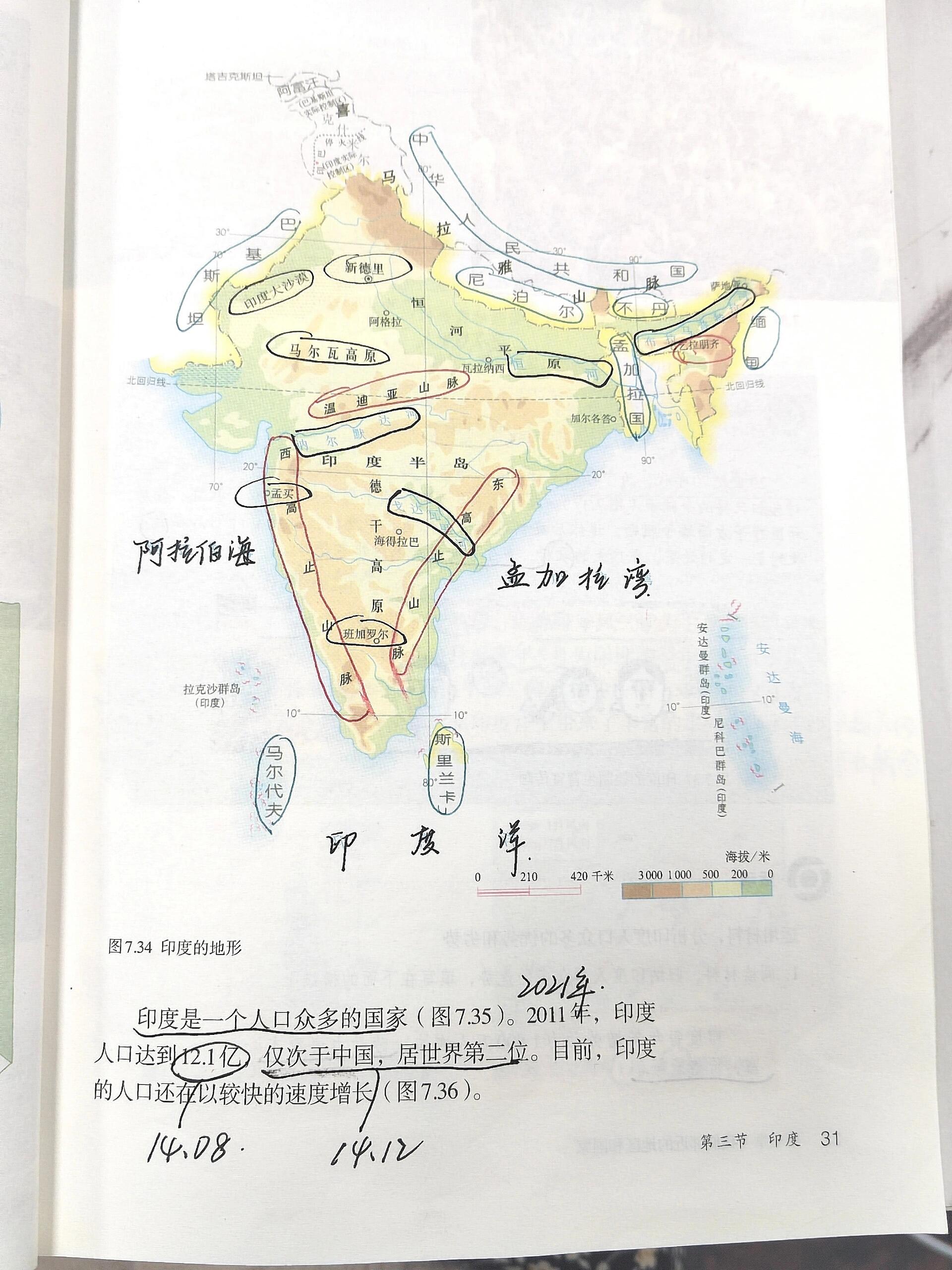 初一地理 下册 第七章 第三节61印度①