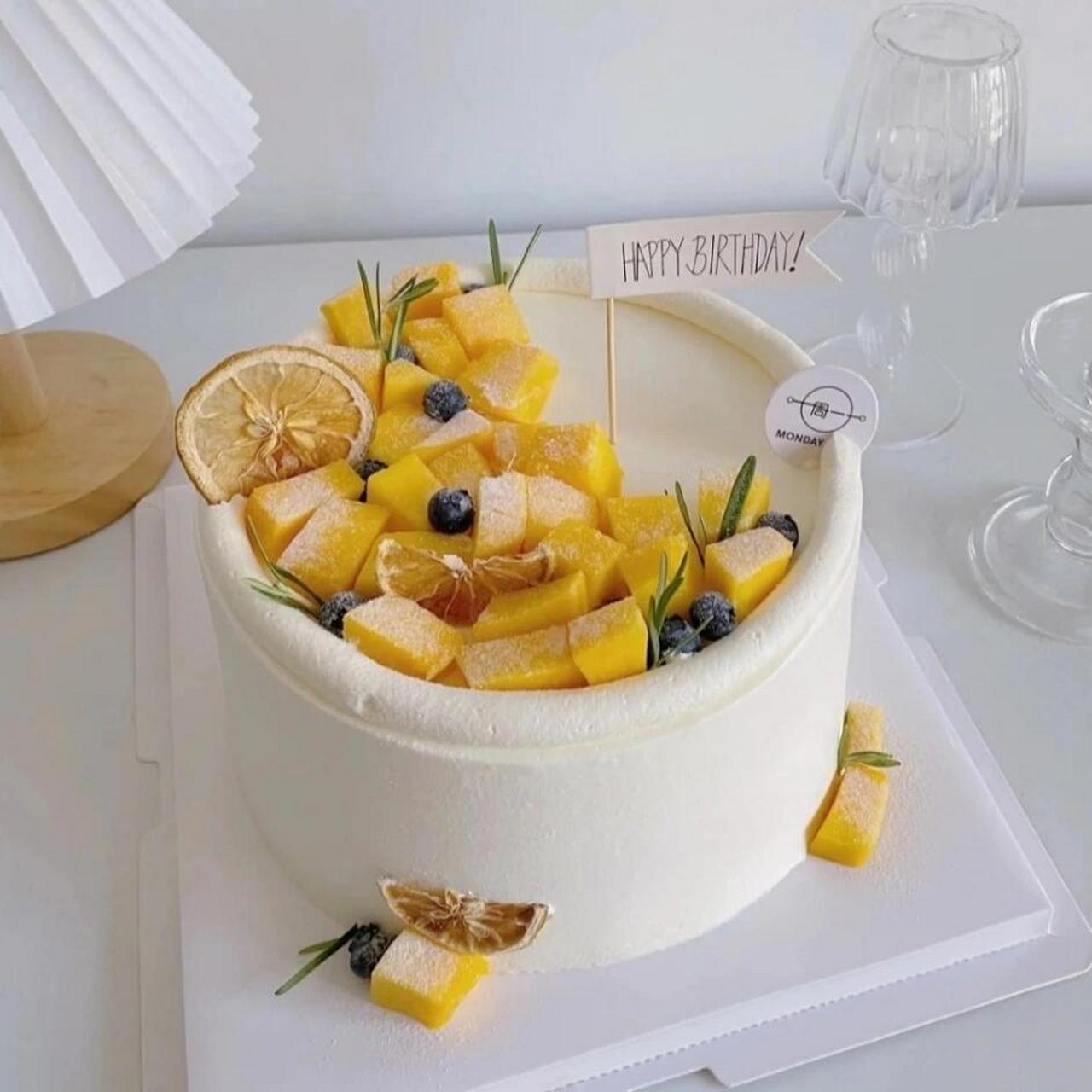 芒果水果蛋糕合集分享 芒果与纯色是最搭配的