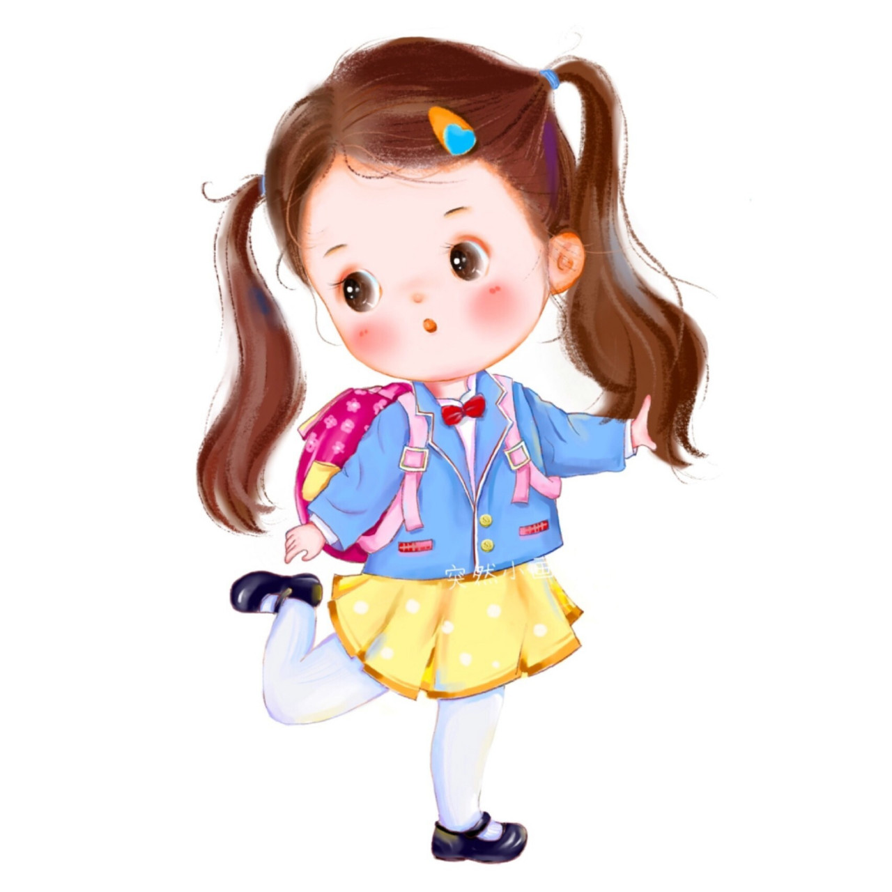 可爱卡通超萌宝宝头像 背着书包上学堂