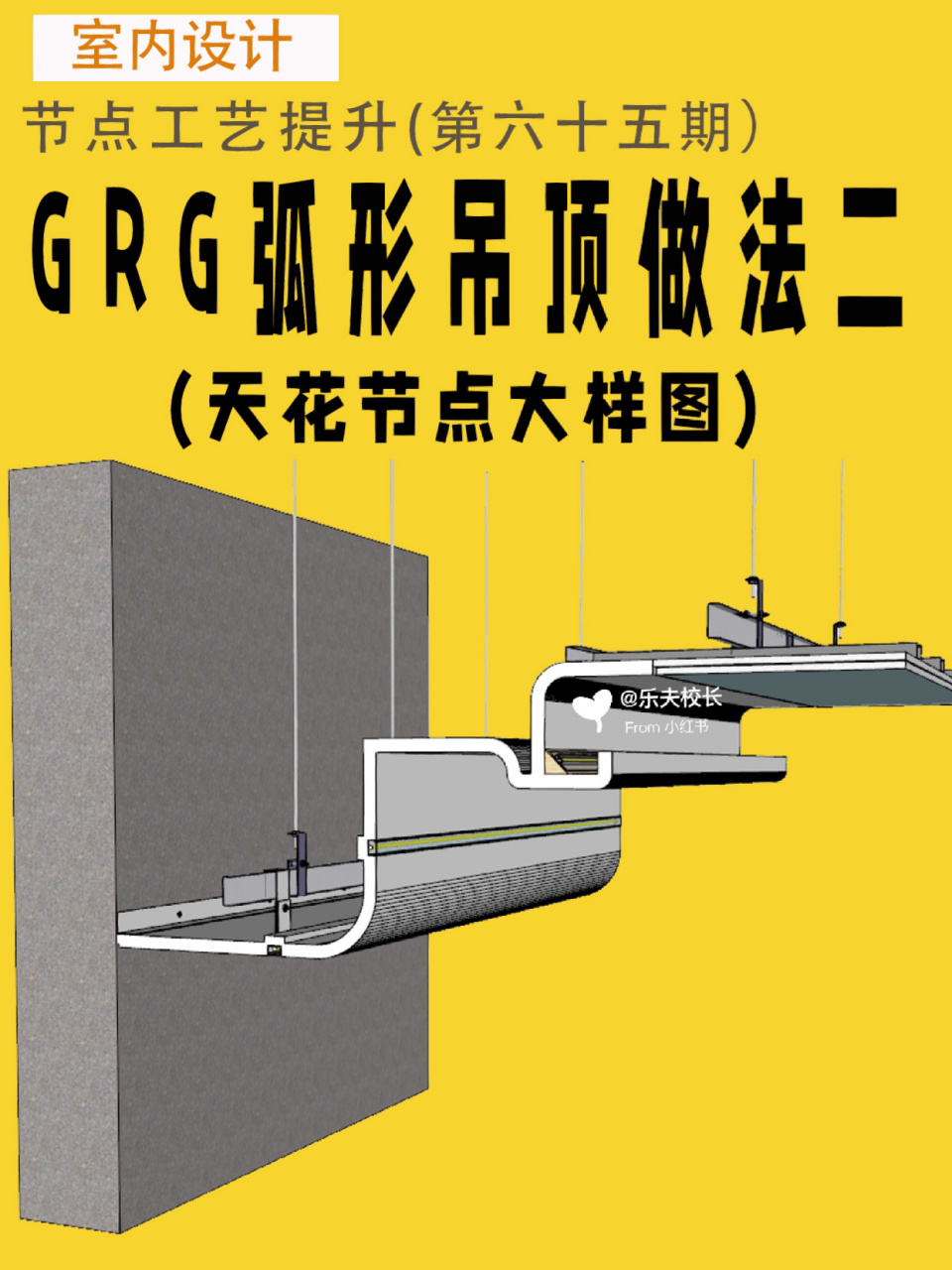 室内施工图grg定制异形吊顶节点大样图分享 #室内设计# #室内设计培训