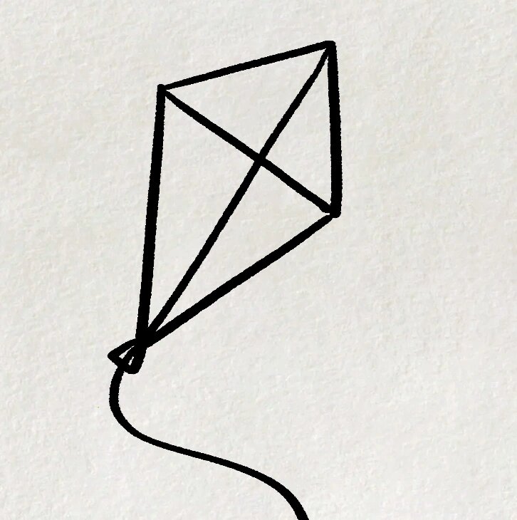 一只风筝09简笔画(附步骤)