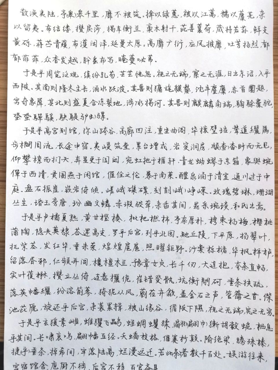 每日练字 上林赋抄写 上林赋,寥寥数千字,抄写不过三时辰.