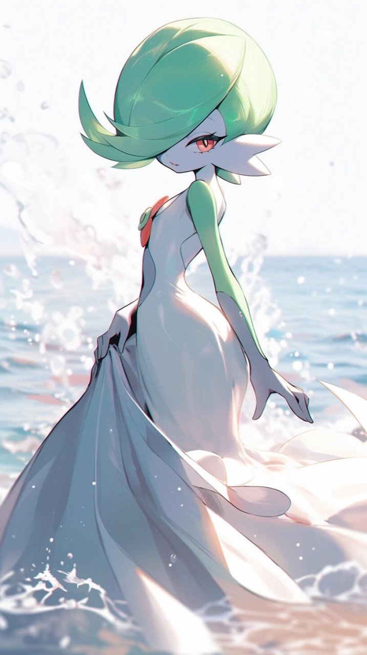 沙奈朵来海边玩了 . 沙奈朵来了