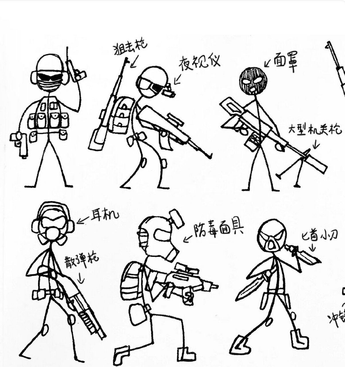 火柴人吃鸡游戏92 #简笔画 #童画 #面个简笔画