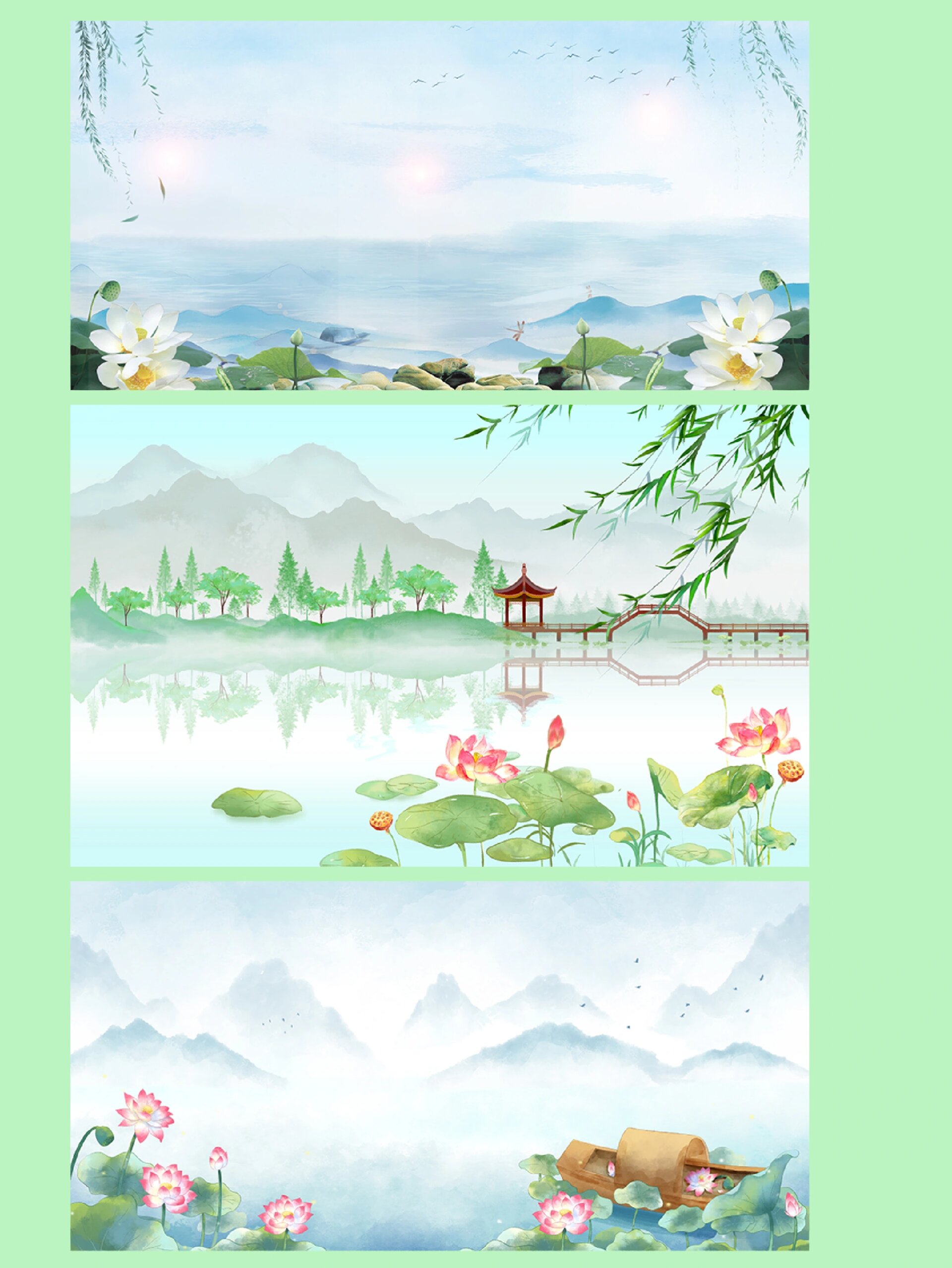 今天给大家分享一组古风荷花背景,喜欢的宝子不要错过哦 	 素材:jpg