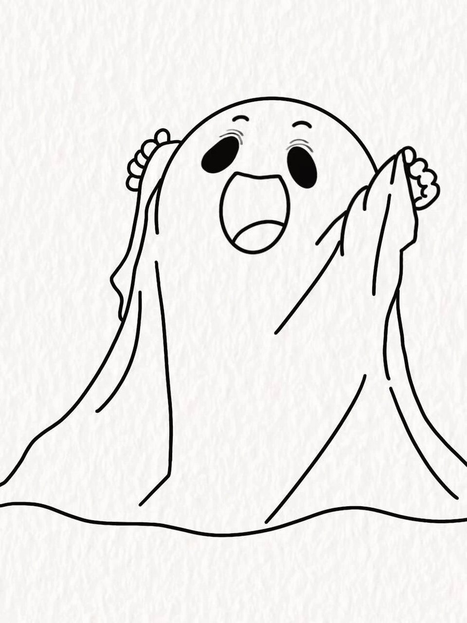 简笔画教程|吓人的小幽灵31/100 要是这么可爱的小幽灵来吓你,你会不