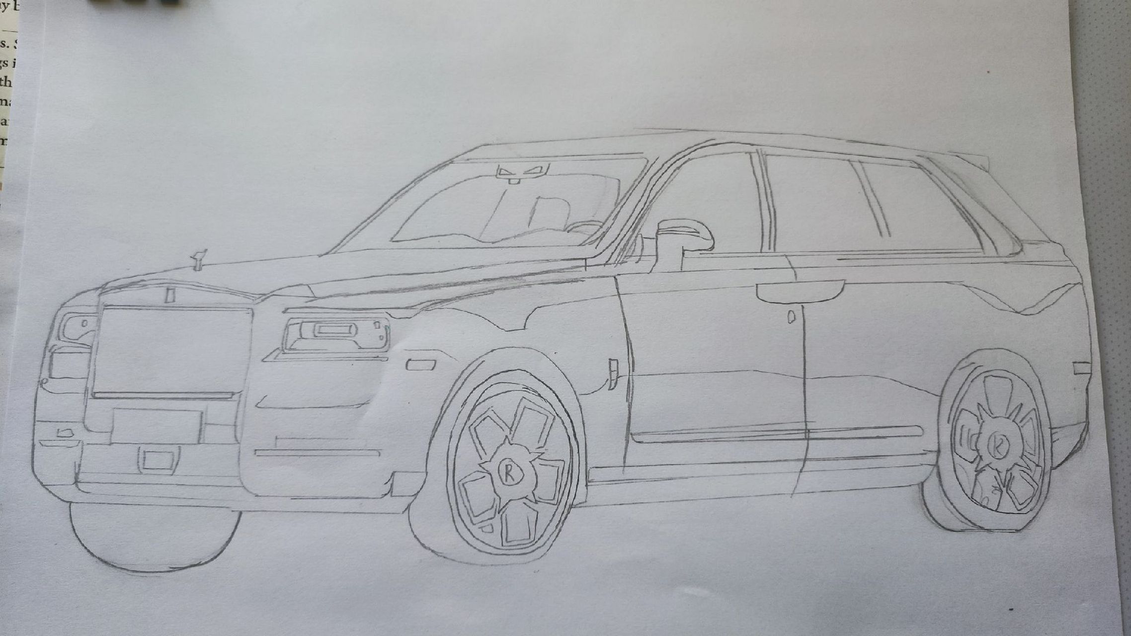 马克笔画一个劳斯莱斯库里南.