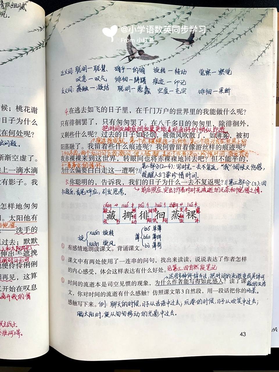 六下|六年级下册第8课《匆匆》超详细课文笔记 94学习目标 1会写"藏