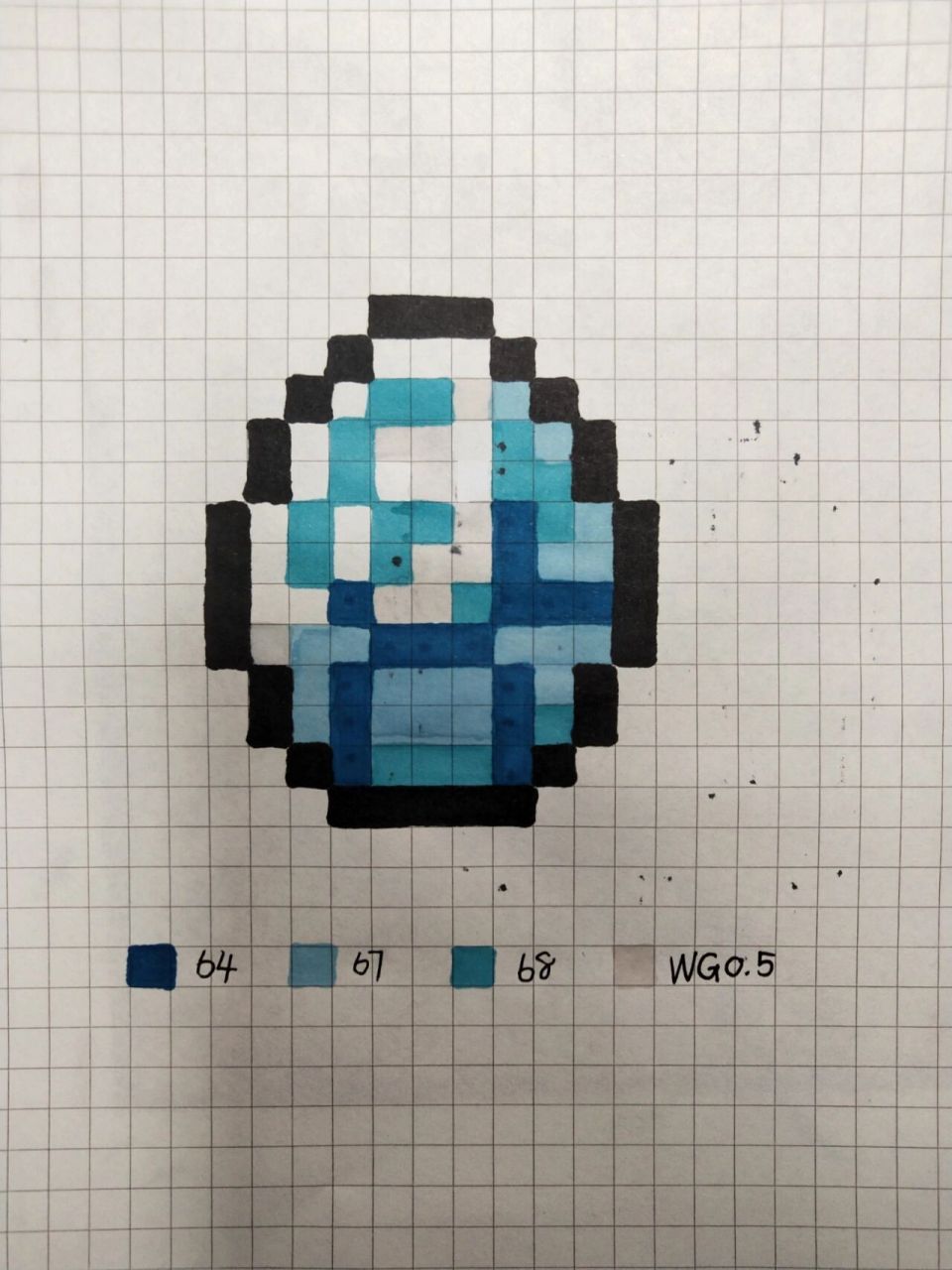 我的世界像素画——钻石 [亲吻][赞同][开心]