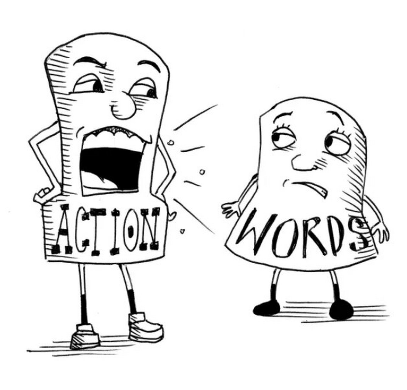 actions speak louder than words 这句话经常被对应翻译成中文的"