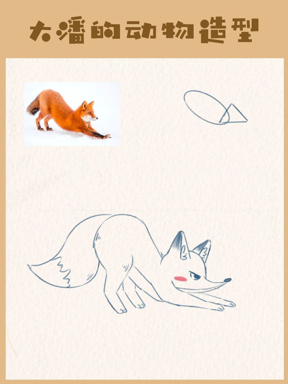 大潘的动物造型丨狐狸的画法丨零基础学画画 今天带来狐狸的画法,大家