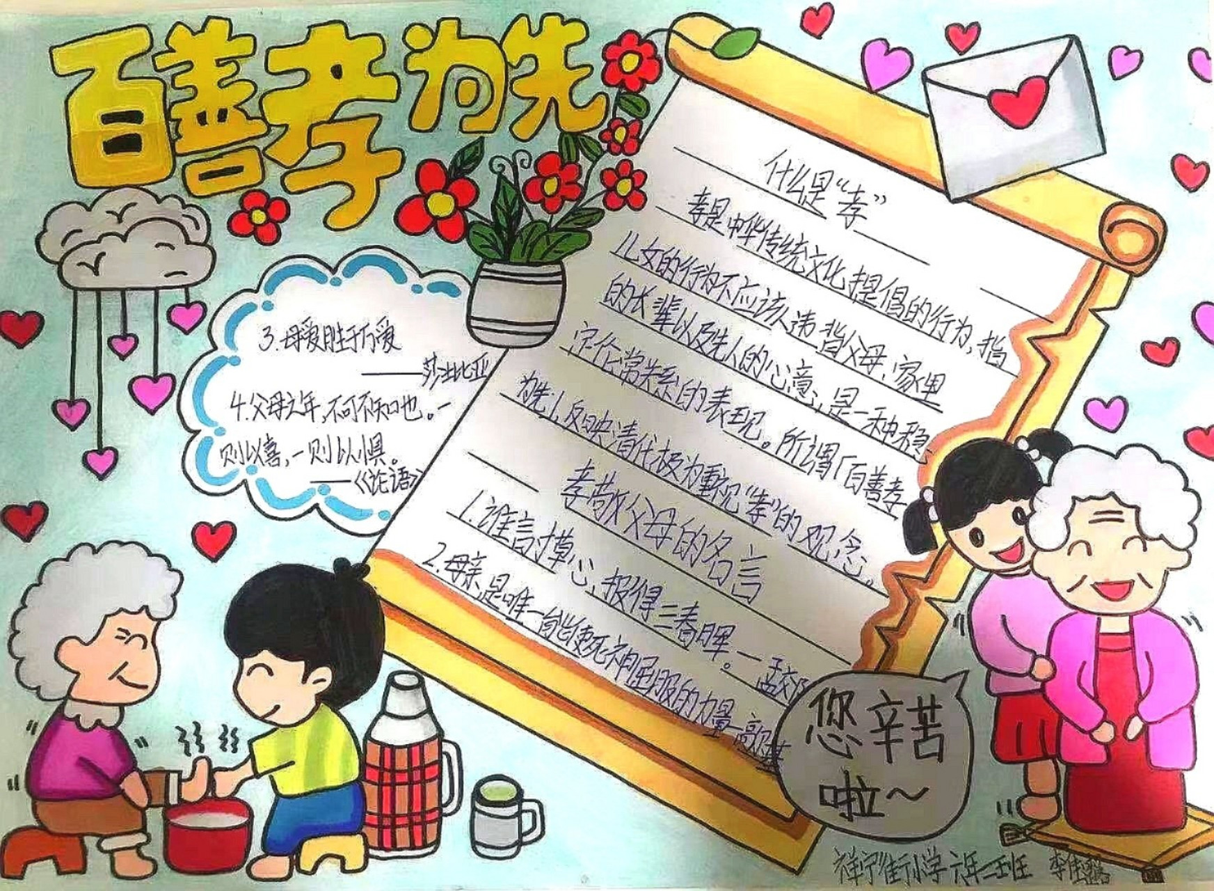 分享一组百善孝为先的手抄报 分享一组百善孝为先的手抄报