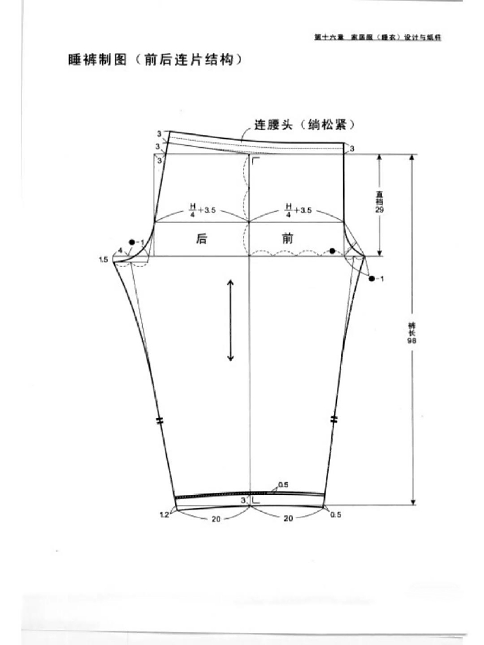 两种睡裤裁剪图 两种睡裤裁剪图