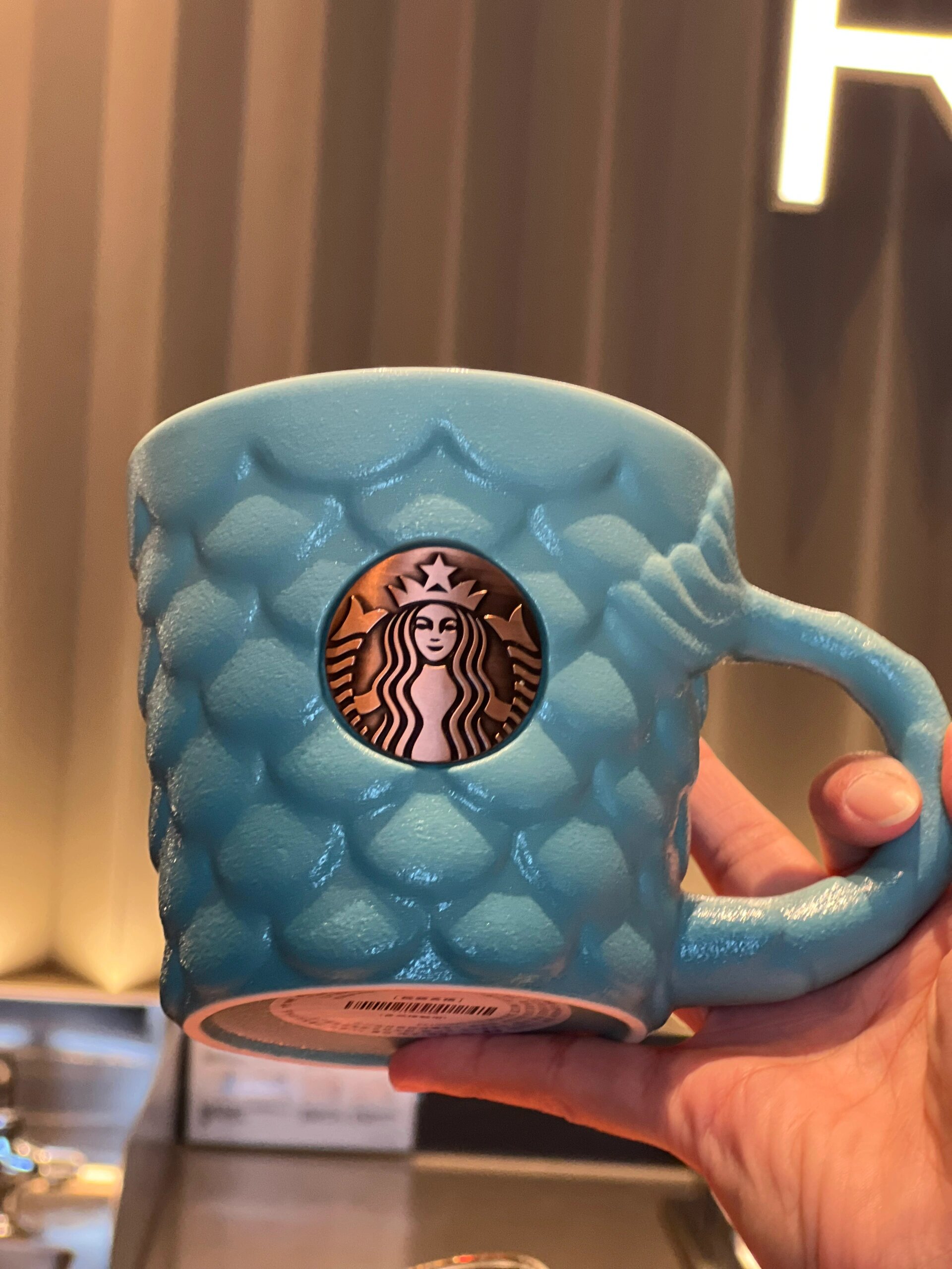 星巴克杯子2023海洋系列浮雕鱼鳞陶瓷马克杯