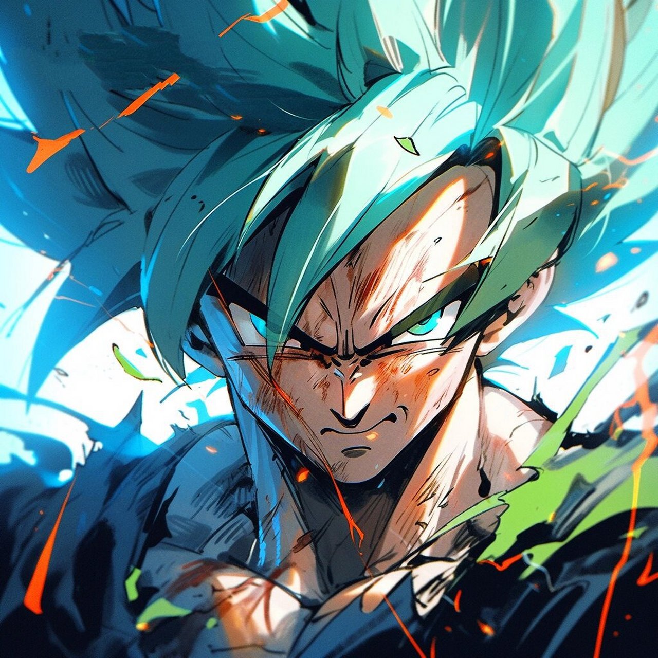 龙珠头像系列#3 | 超级赛亚人青绿色