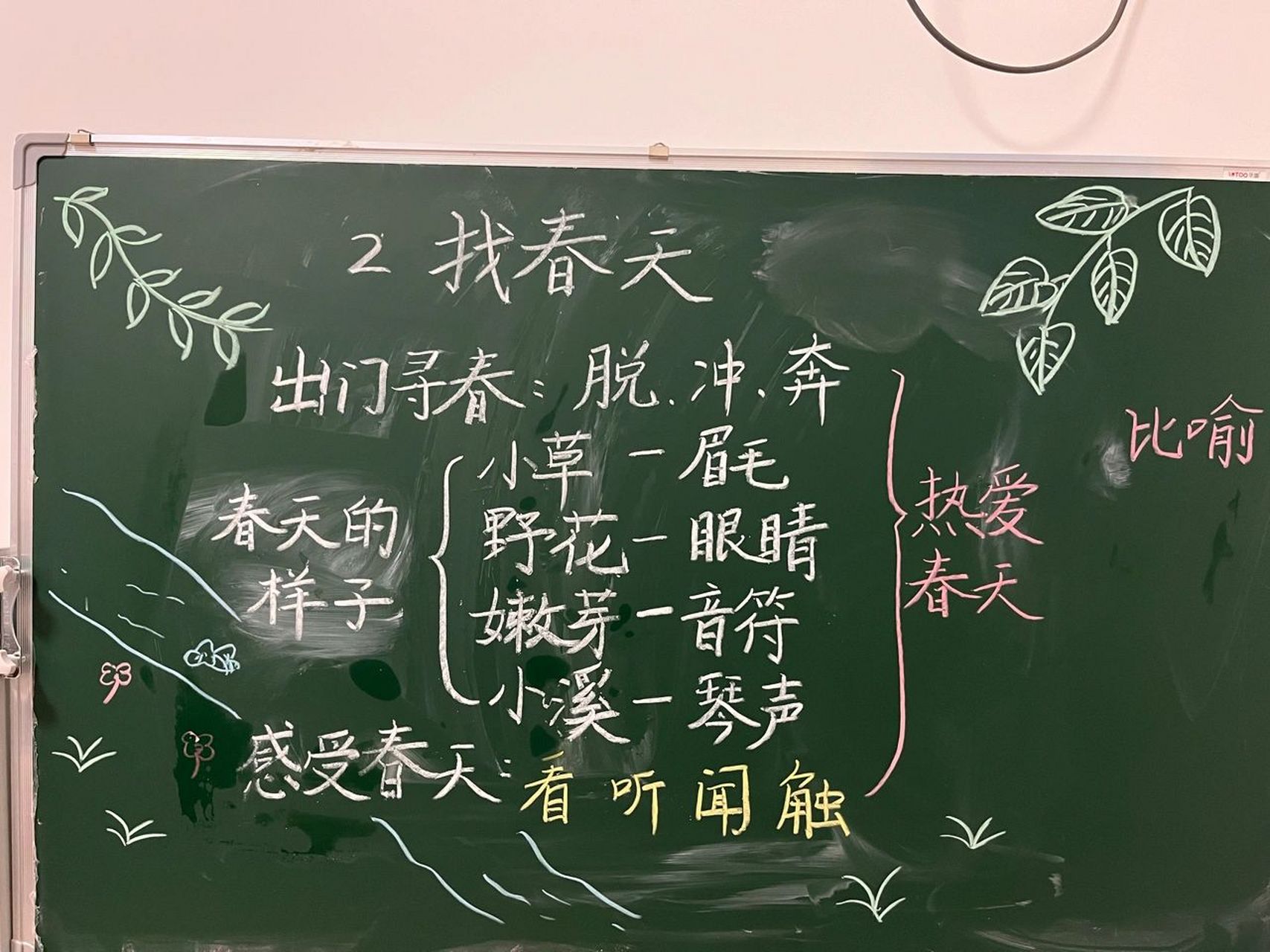 二下语文《找春天》板书设计 必须把我们班孩子的有才瞬间放在第一张