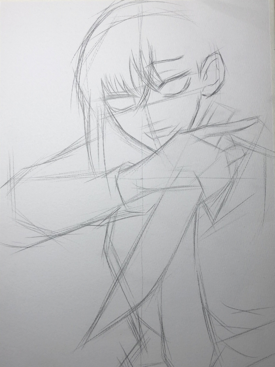 素描绘画电锯人动漫人物东山小红过程图.            视频已经出