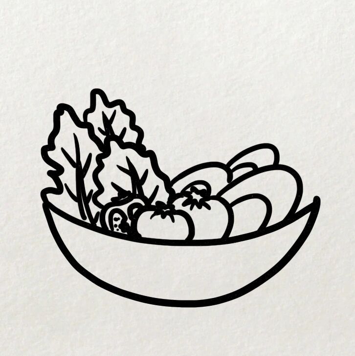 蔬菜沙拉的简笔画