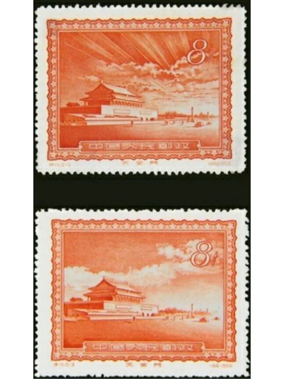 旅邮杂谈:价值百万的天安门邮票 最近因为天安门风景戳的再现,一些
