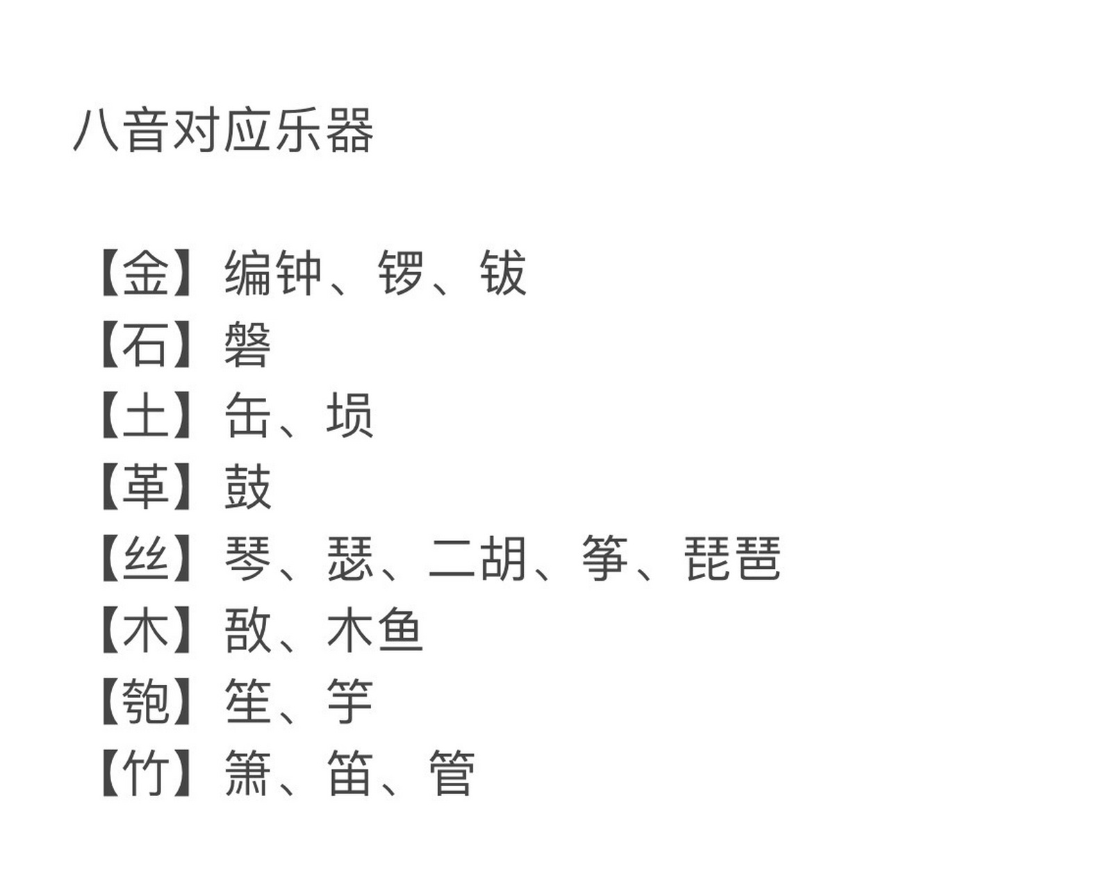 【山东事业编】八音对应乐器