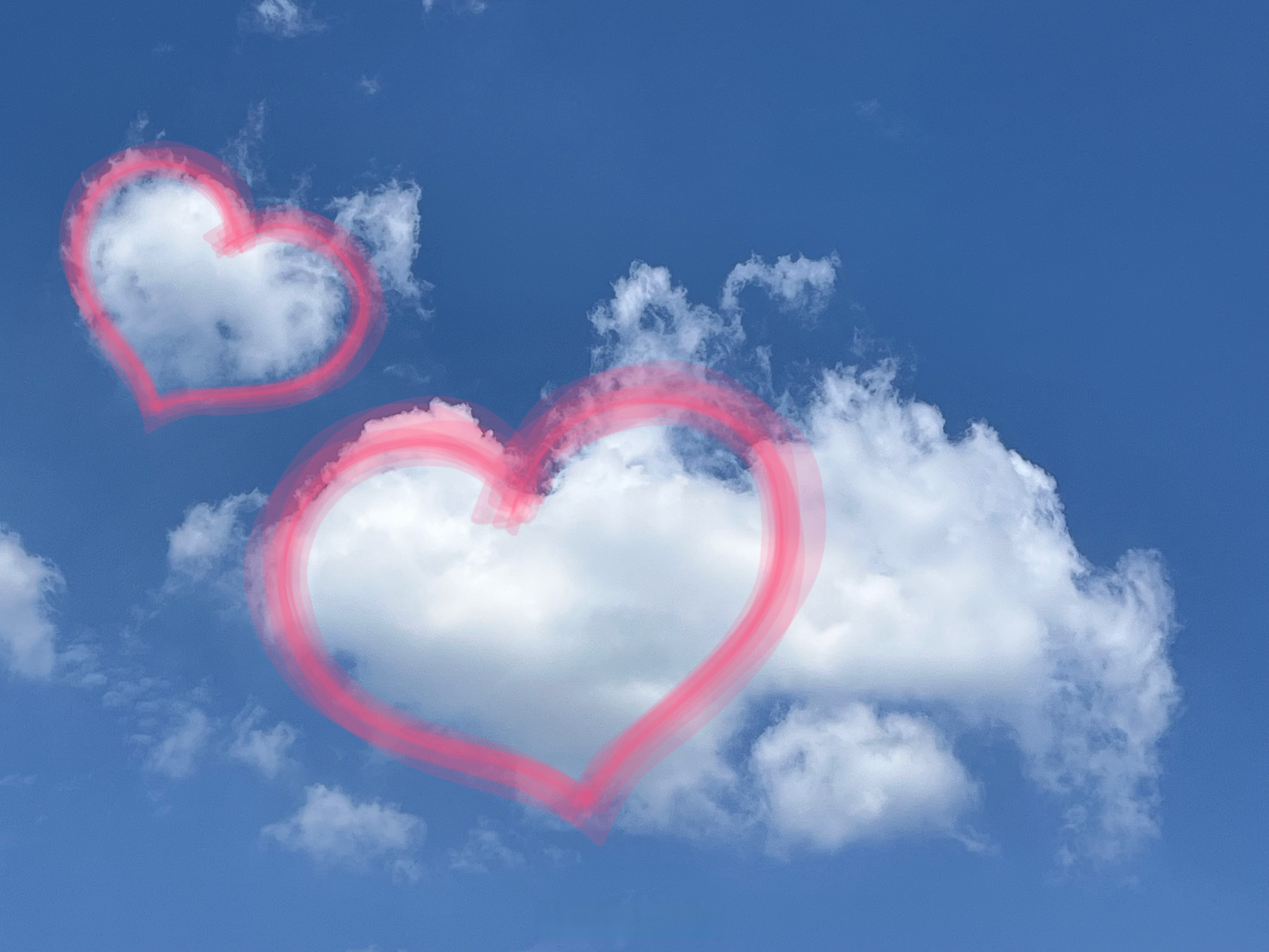 成都蓝天白云晴热天气短暂回归#,天空中的云朵又出现了爱心形状!