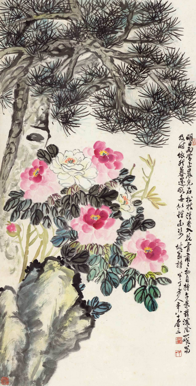 画家陈半丁笔下的牡丹花