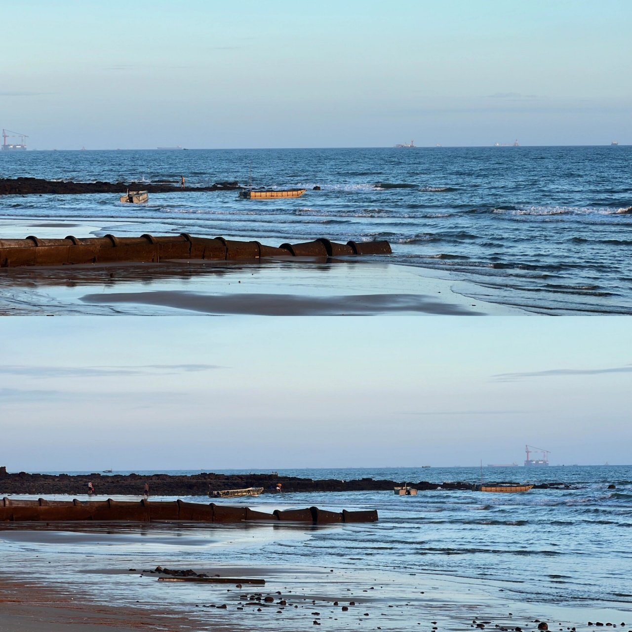 防城港最美海滩-白沙湾 17:40分到达白沙湾 日落最浓烈的时候 怎么拍