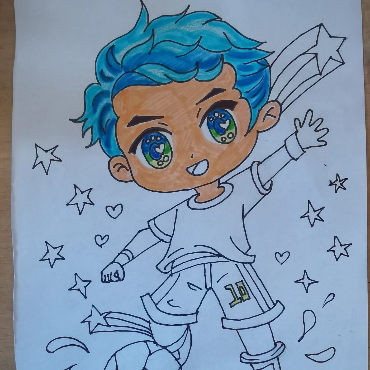 快乐足球7115宝贝·动漫人物男生绘画过程 q版动漫人物考级|线稿