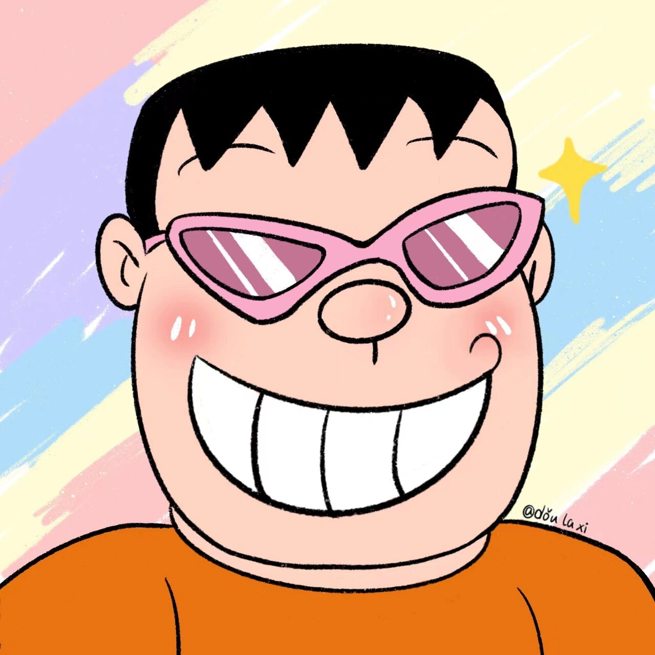 96哆啦a梦情侣头像96胖虎小夫篇