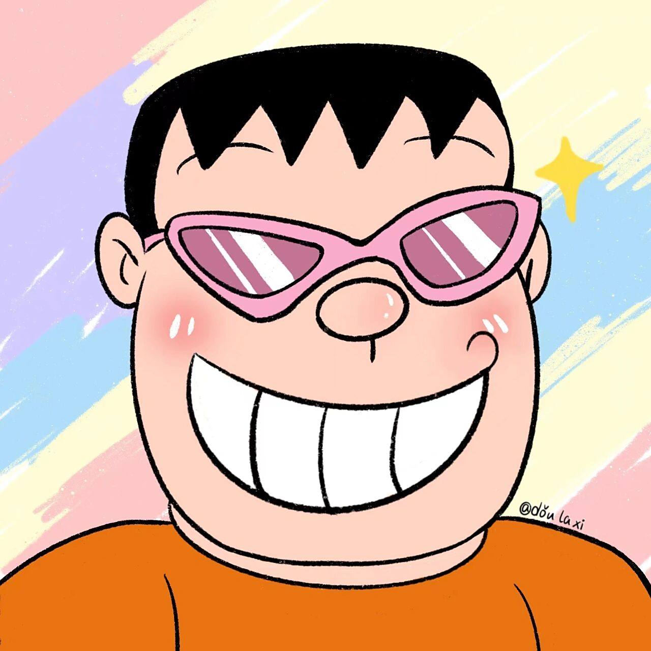 96哆啦a梦情侣头像96胖虎小夫篇  我们偶遇在夏日的清晨 在那狭窄