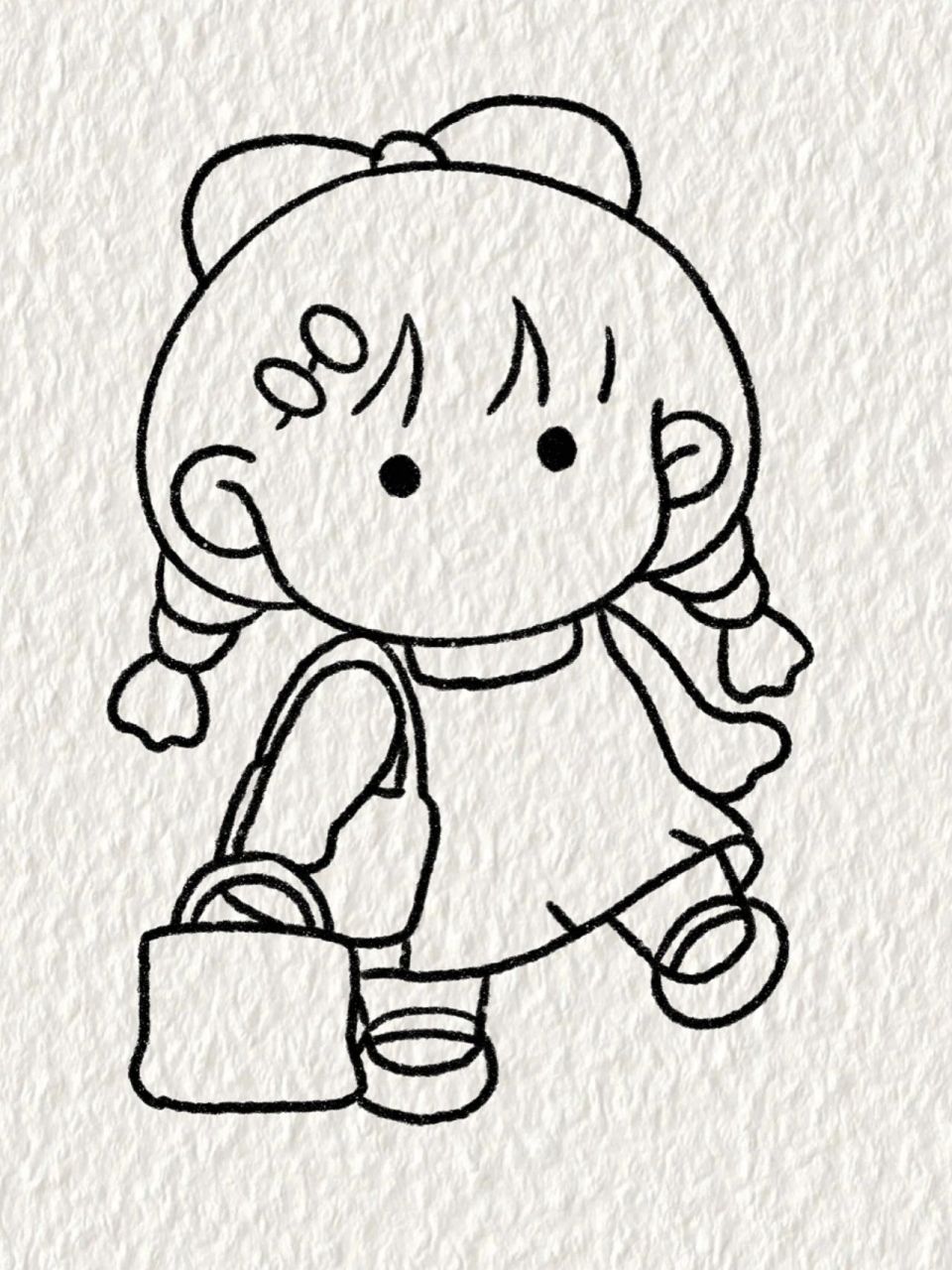 可爱小女孩简笔画教程/粉丝投稿 今天这幅画相对比较简单哦 大家快画