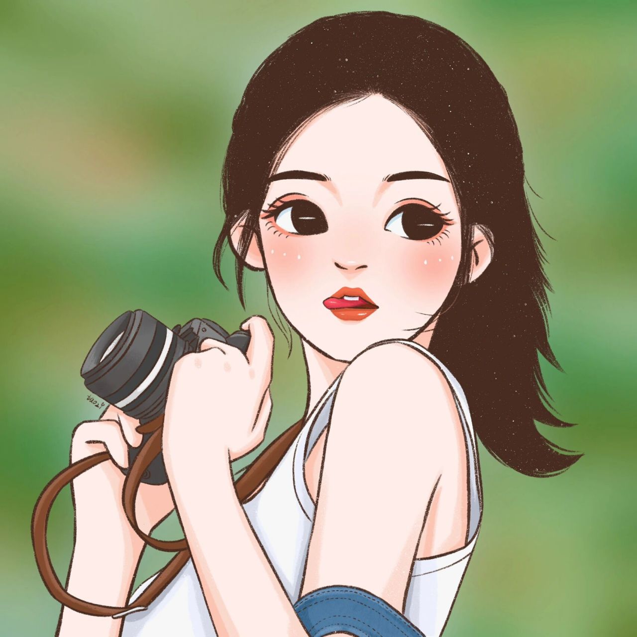 女生头像 | 拿相机拍照的女孩