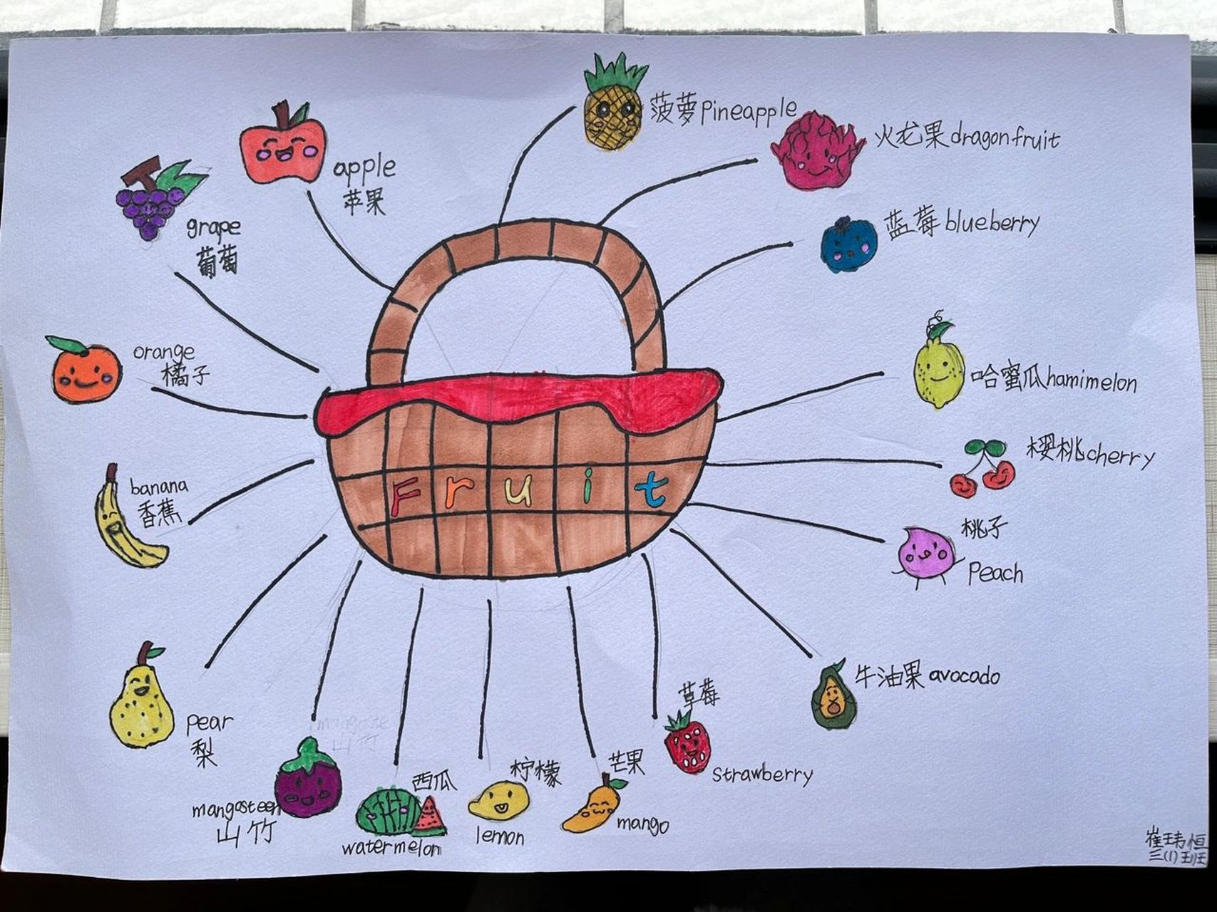 关于水果主题的英语思维导图 英语作业要求如下:收集自己喜欢的水果