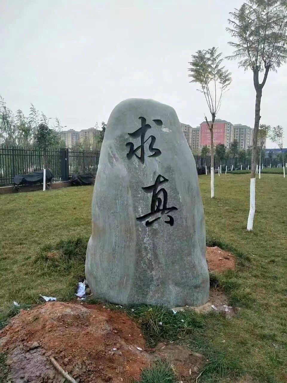 泰山石刻上黑色的字体案例~#刻字石#门牌石