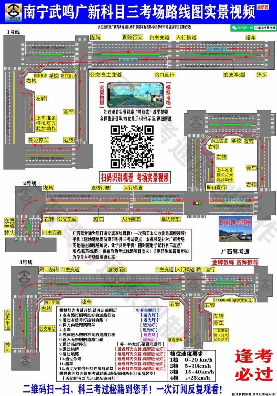 南宁广新科目三线路图图片