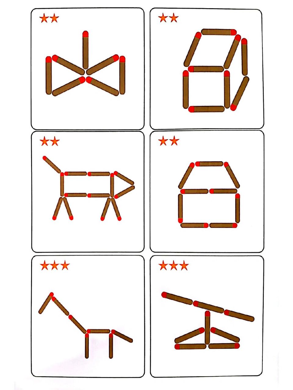 火柴棍拼图素材 益智区火柴拼图素材