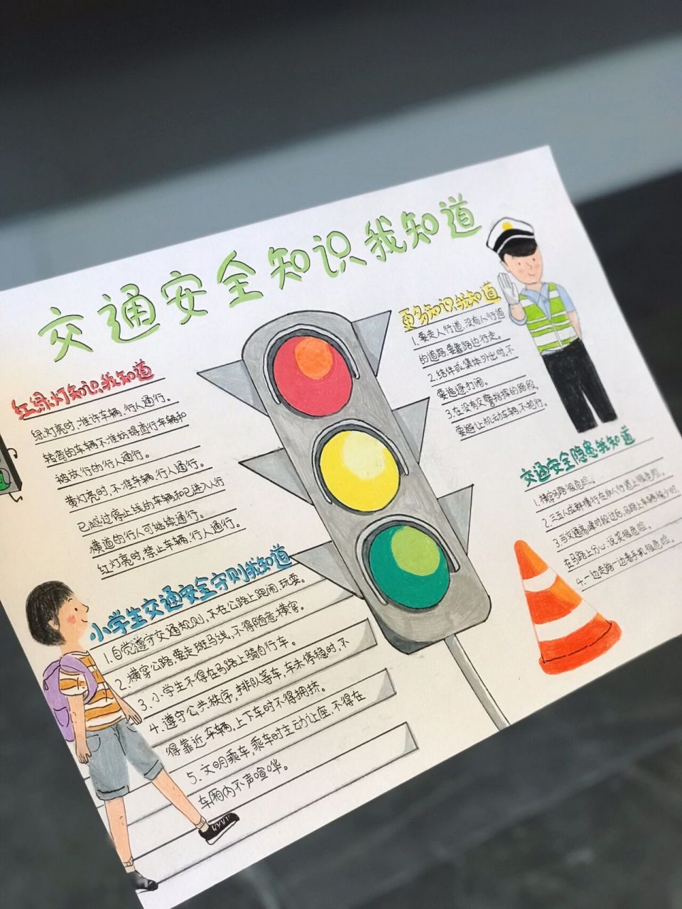 手抄报|不要再为手抄报发愁 假期作业:一张交通安全知识手抄报01