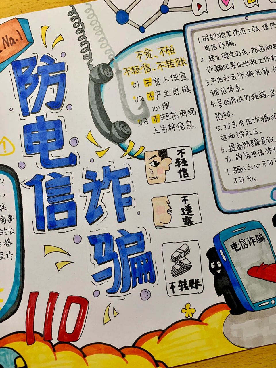 防范电信诈骗手抄报 手抄报分享