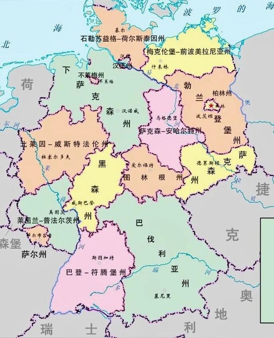 德国在地图上的位置图片
