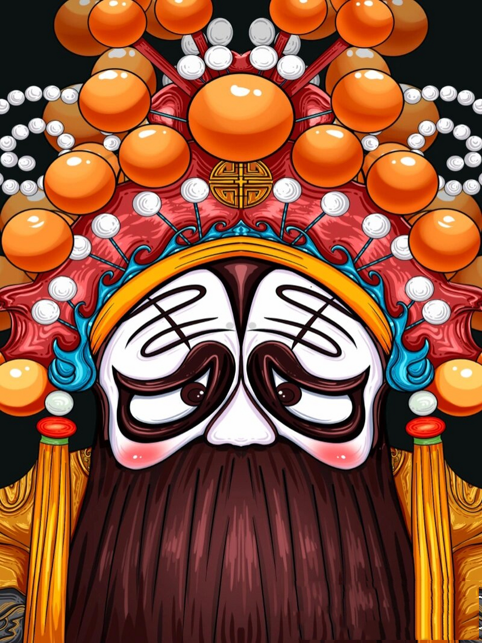 绘画素材 | 可爱卡通版人物·京剧插画素材 9797生,旦,净,末,丑