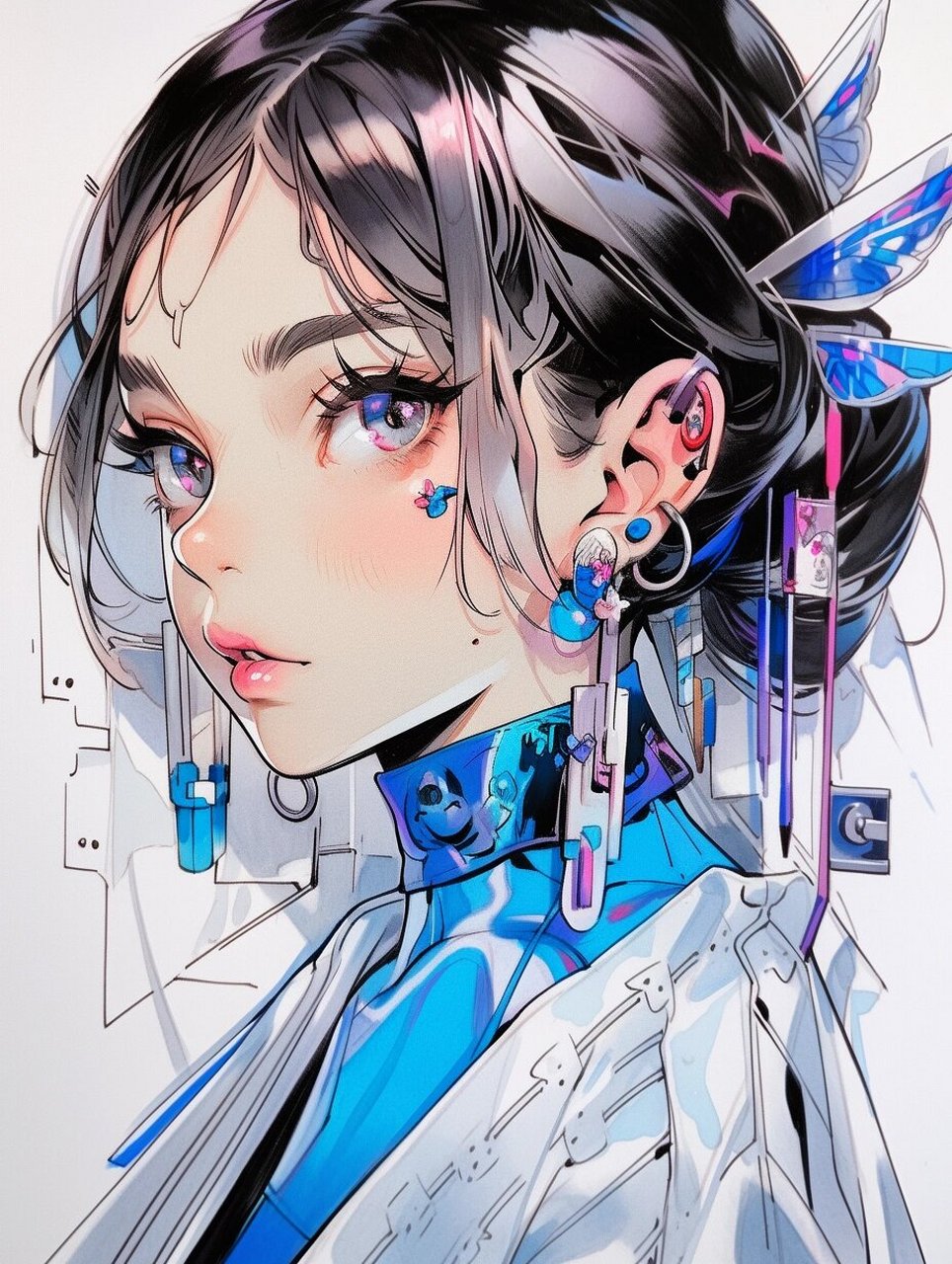 国风赛博科技风|马克笔手绘素材