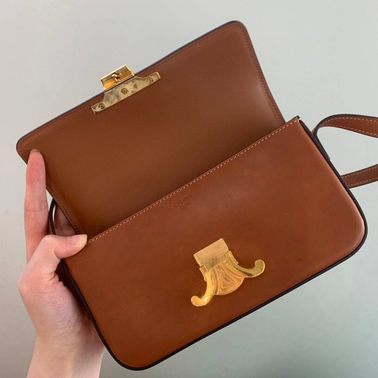 celine|做最快乐的celine女孩 celine 赛琳 凯旋门系列 腋下包 棕色全