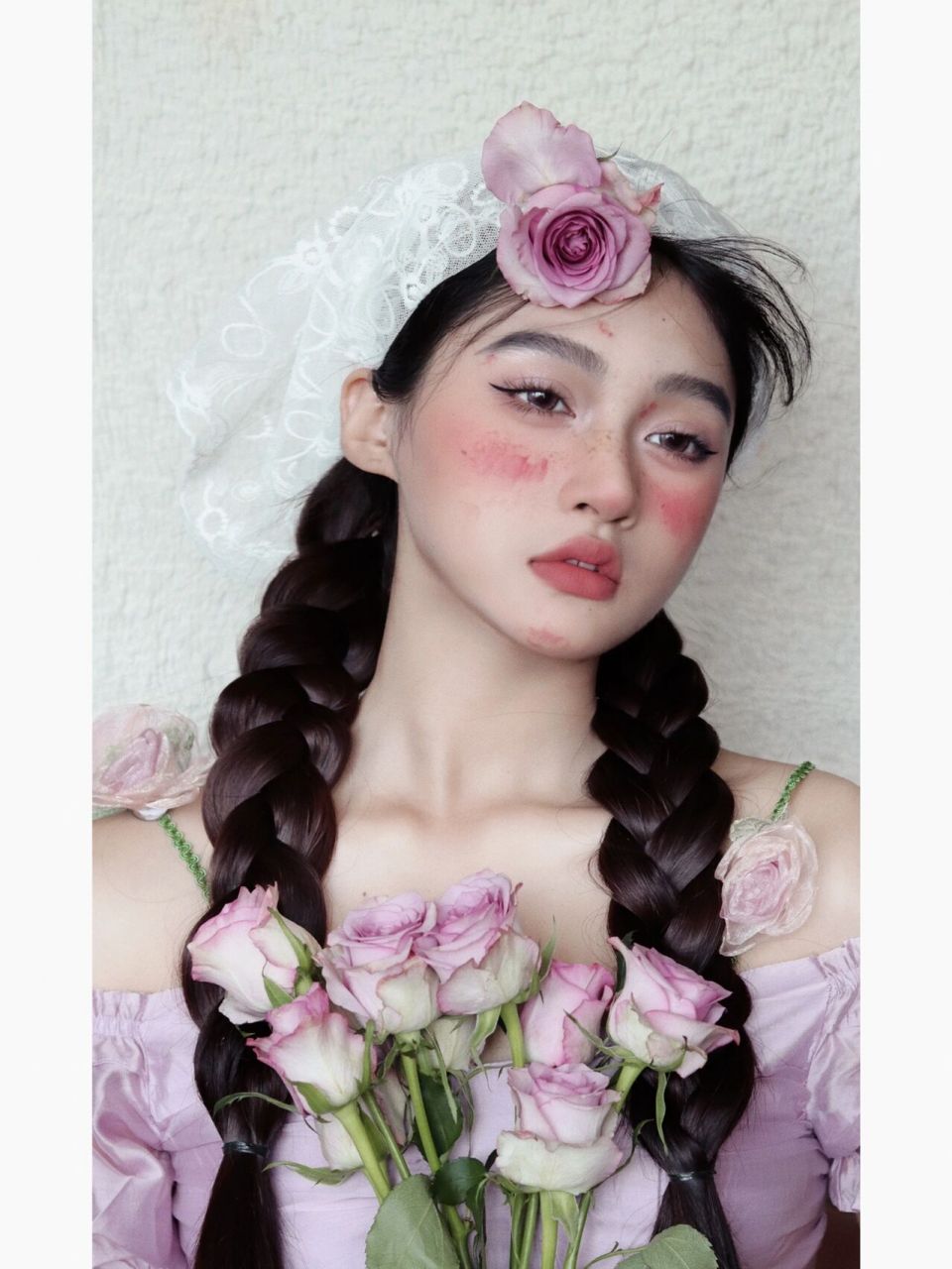 创意妆# #妆容分享# #今日妆容# #鲜花妆容