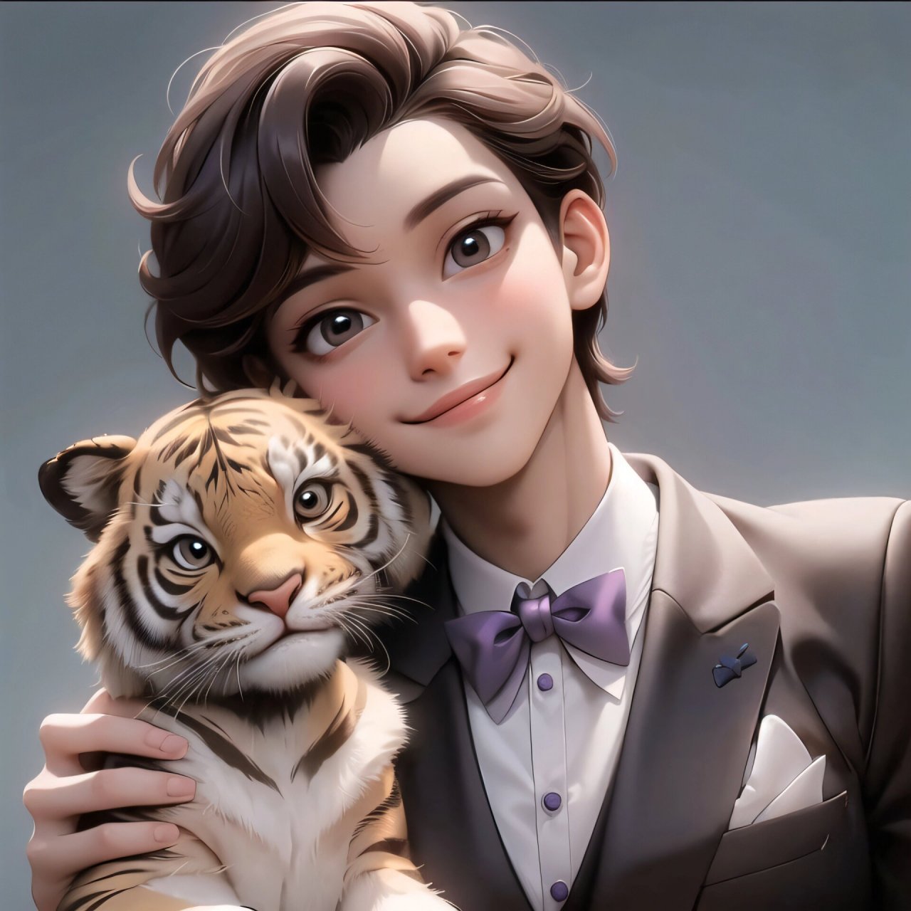 请大数据把这篇推荐给属虎的男生可以当情头 #ai绘画有点东西# #优质