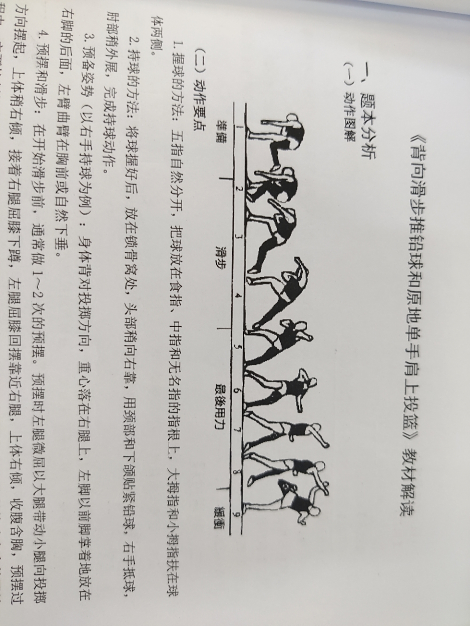 田径|背向滑步推铅球 (二)动作要点 1.