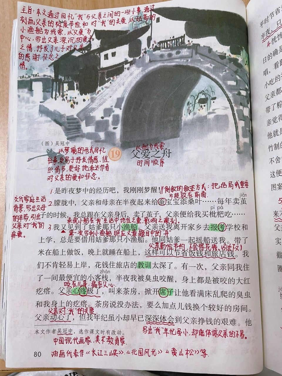 五上语文19《父爱之舟》课堂笔记 把课文中的舟换成自行车04,仿佛