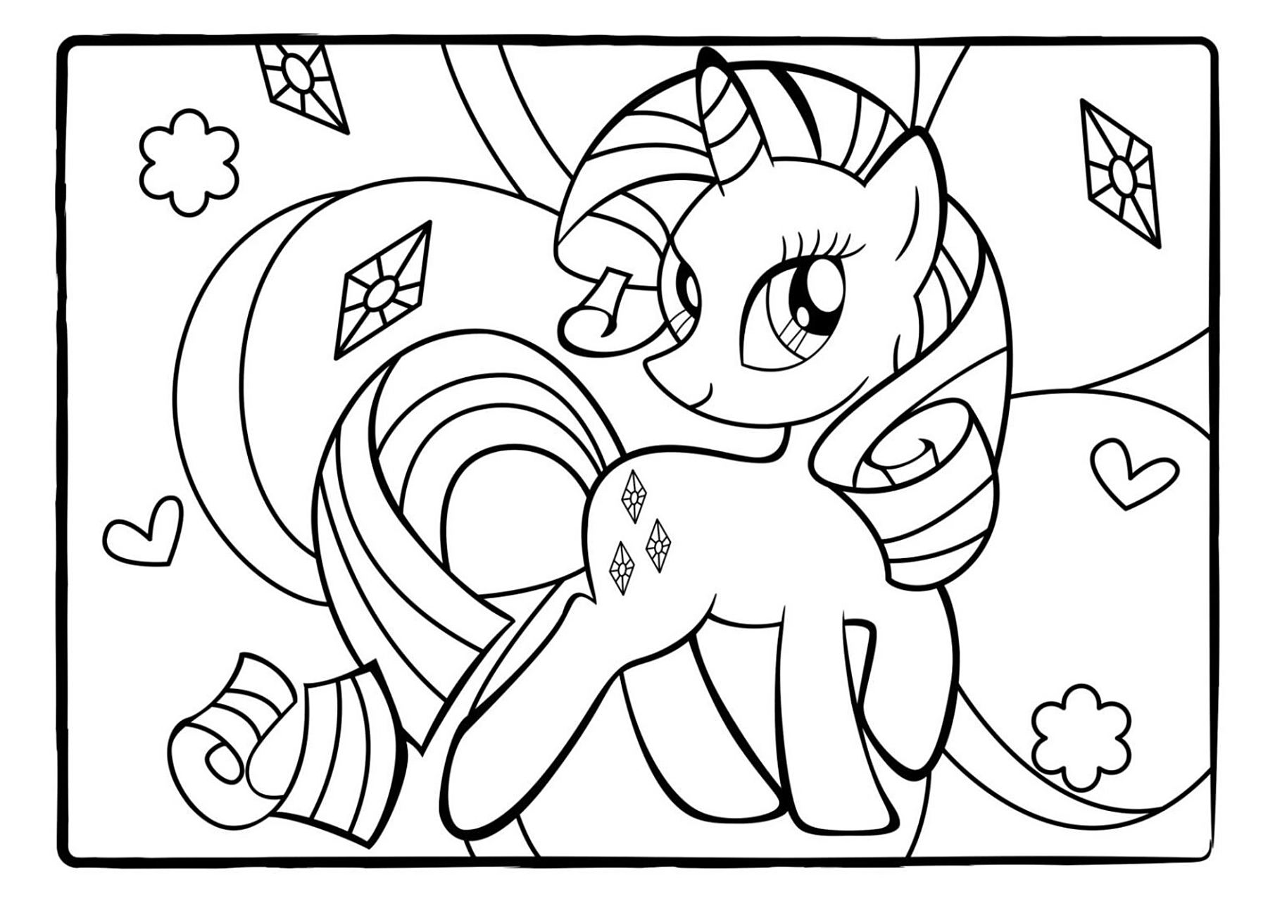 小马宝莉涂色线稿可打印