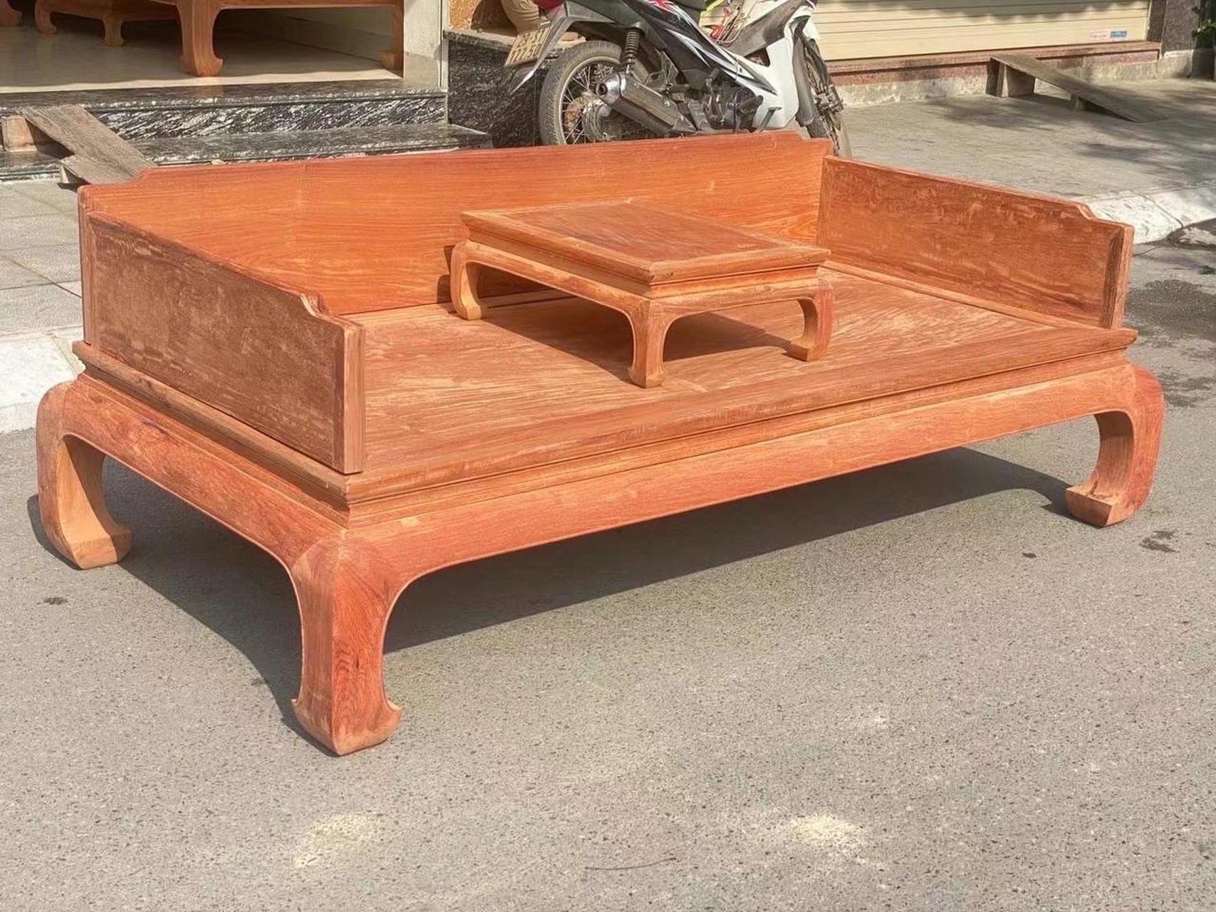 大果紫檀 缅花家具 罗汉床