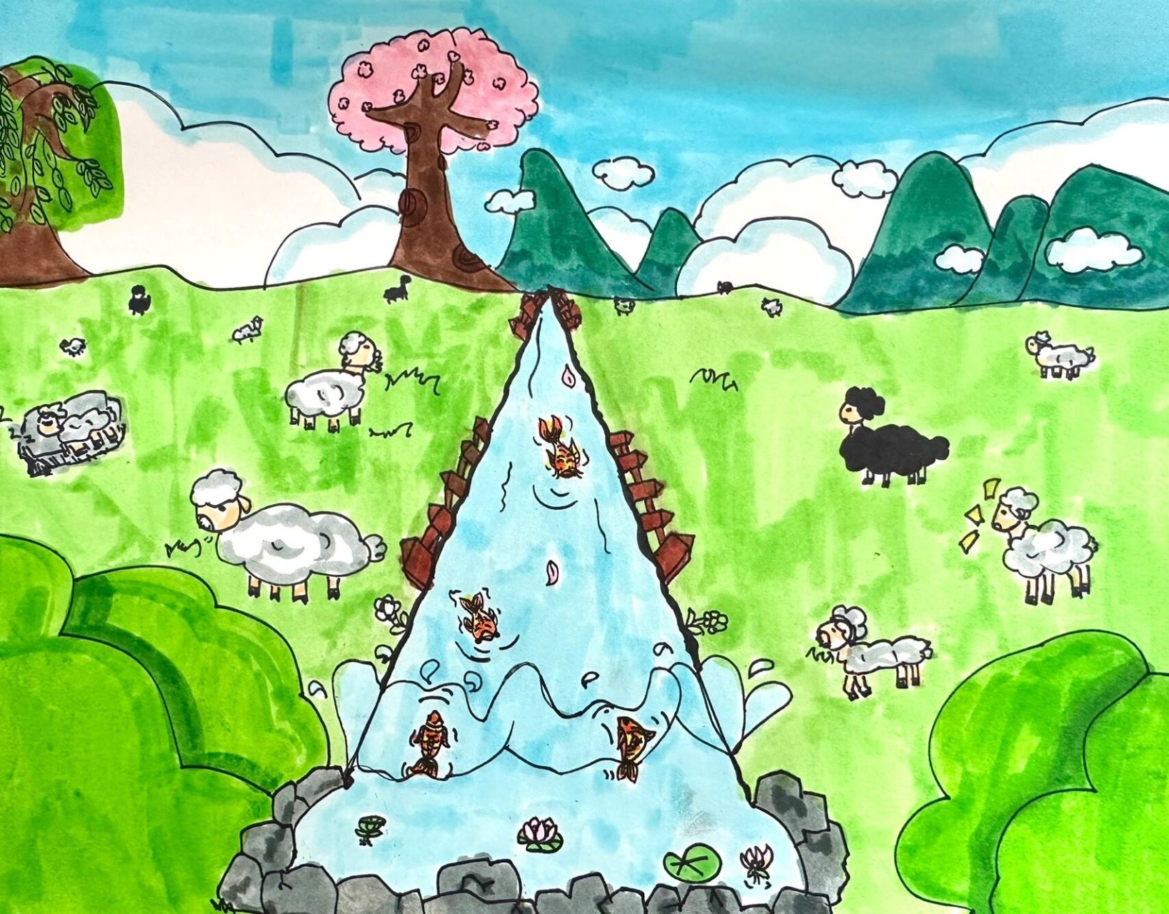 苏少版小学美术五年级下 《近大远小》